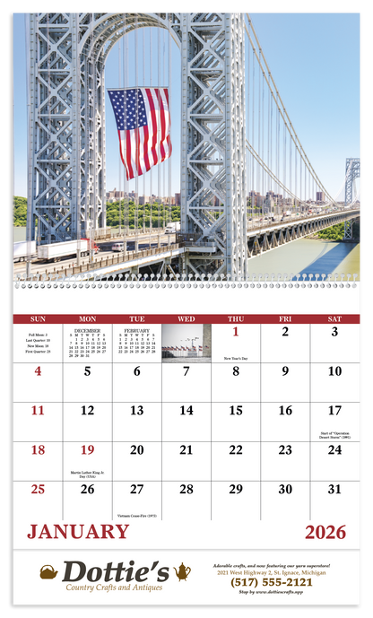 Good Value Celebrate America  Spiral Calendar-7069