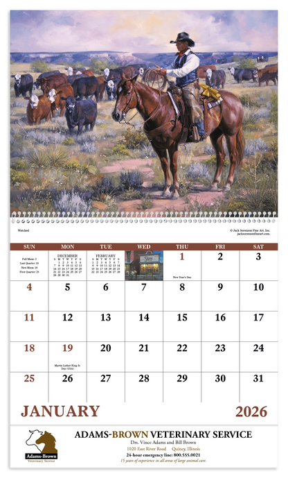 Good Value Western Frontier  Spiral Calendar-7071