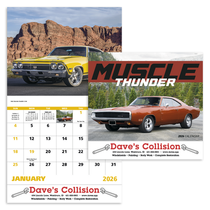 Good Value Muscle Thunder  Stapled Calendar-7205
