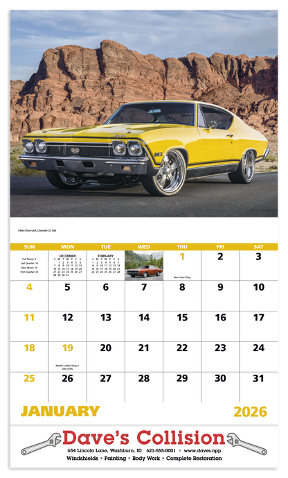 Good Value Muscle Thunder  Stapled Calendar-7205