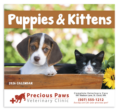 Good Value Puppies  Kittens  Stapled Calendar-7207