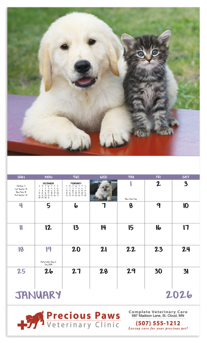 Good Value Puppies  Kittens  Stapled Calendar-7207