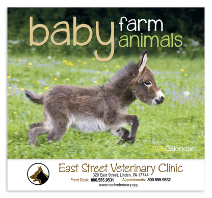 Good Value Baby Farm Animals  Stapled Calendar-7220
