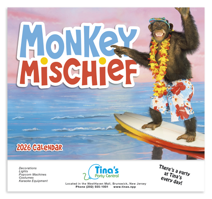 Good Value Monkey Mischief  Stapled Calendar-7233