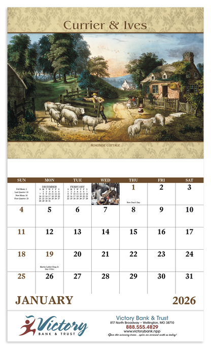 Good Value Currier  Ives  Stapled Calendar-7241