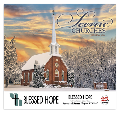 Good Value Scenic Churches  Stapled Calendar-7245