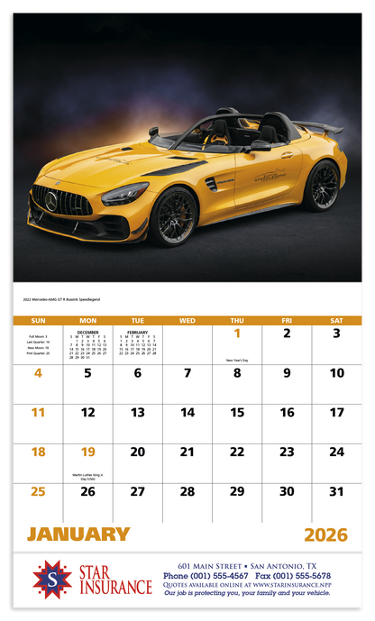 Good Value Exotic Sports Cars  Stapled Calendar-7281