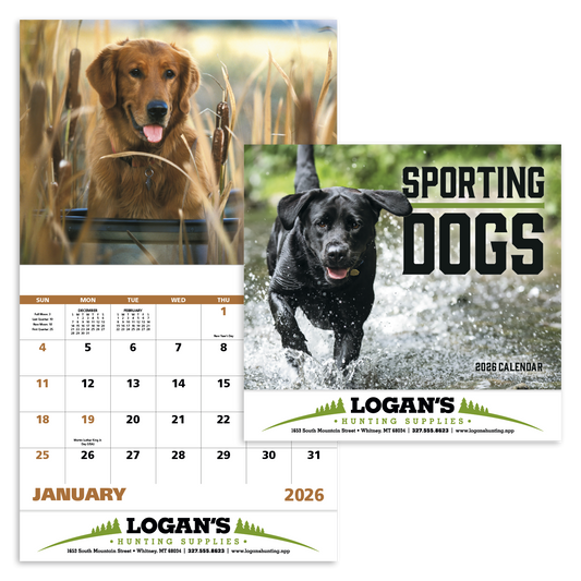 Good Value Sporting Dogs  Stapled Calendar-7290