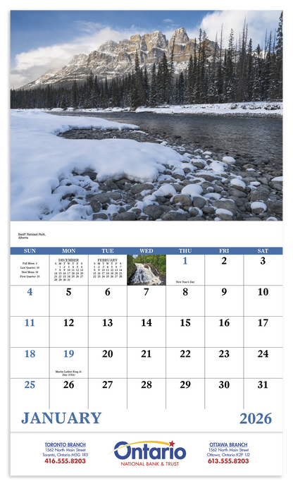 Good Value Scenic Canada  Stapled Calendar-7302