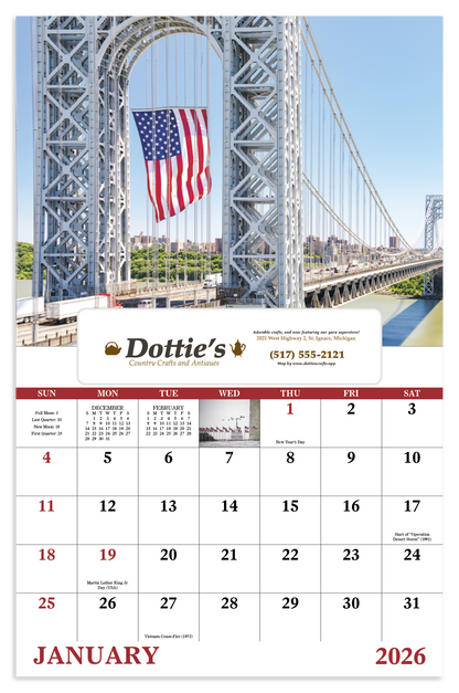 Good Value Celebrate America  Window Calendar-7569