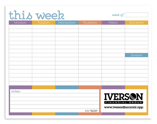 Triumph Calendars Small Weekly Desk Pad  Colors-8970