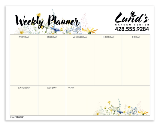 Triumph Calendars Small Weekly Desk Pad  Floral-8971