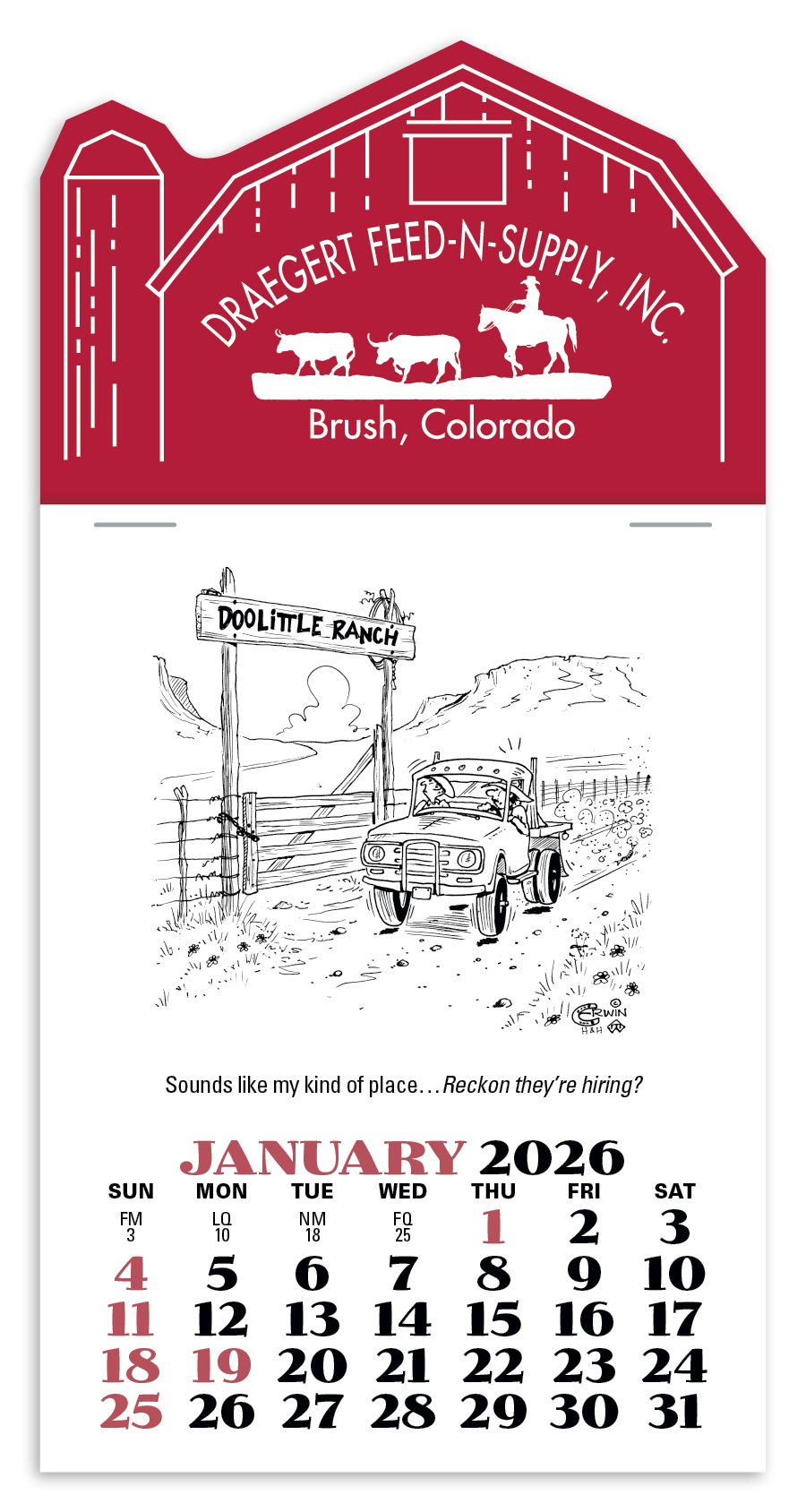 Triumph Calendars PressNStick Cowboy Calendar-V8879