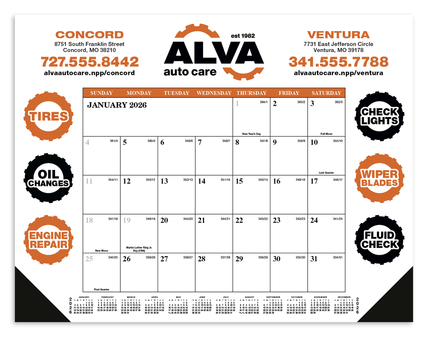 Skinner  Kennedy Desk Pad Calendar-52-E
