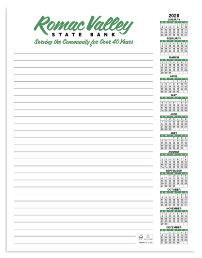 Skinner  Kennedy Scratch Pad Calendar-360-E