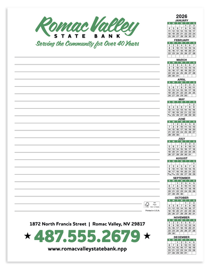 Skinner  Kennedy Scratch Pad Calendar-360-E
