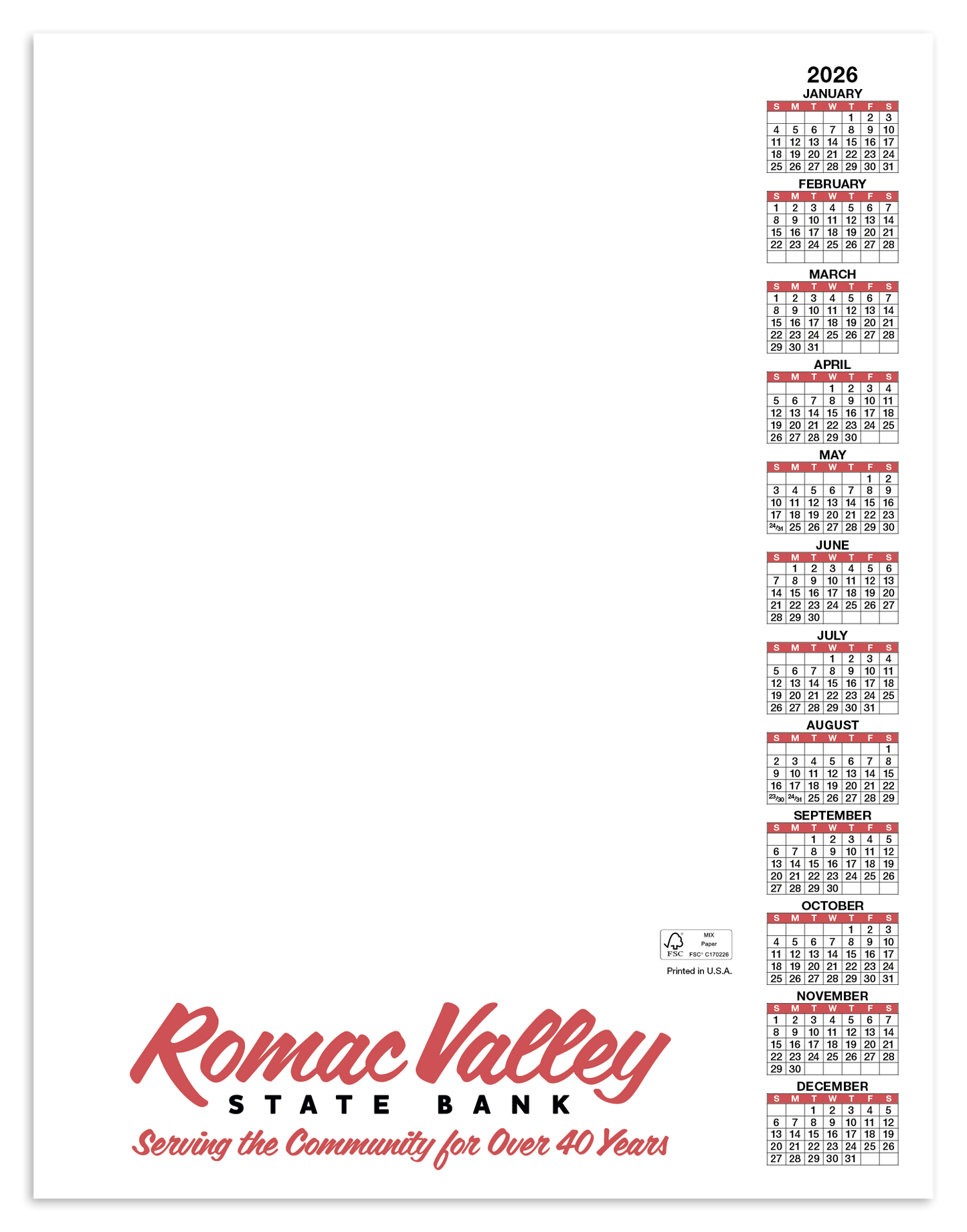 Skinner  Kennedy Scratch Pad Calendar-360-E