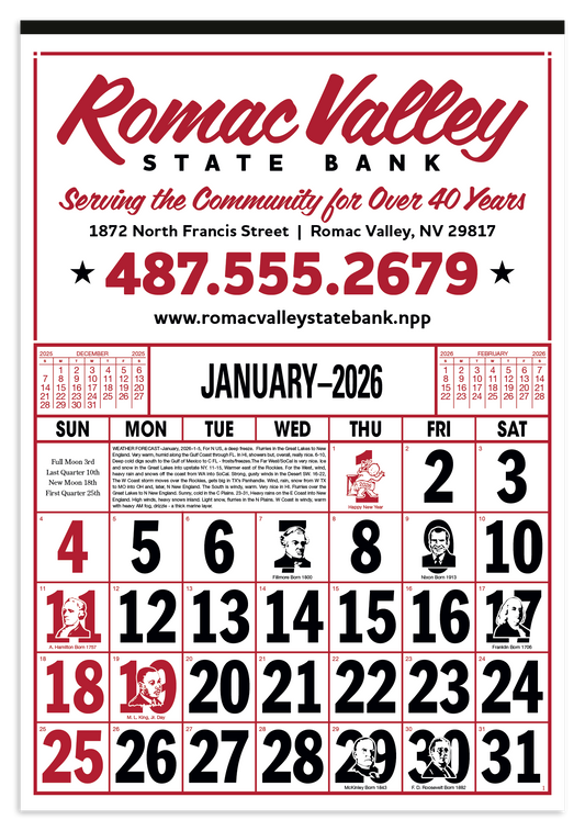 Skinner  Kennedy Commercial 12Sheet Calendar-20-E