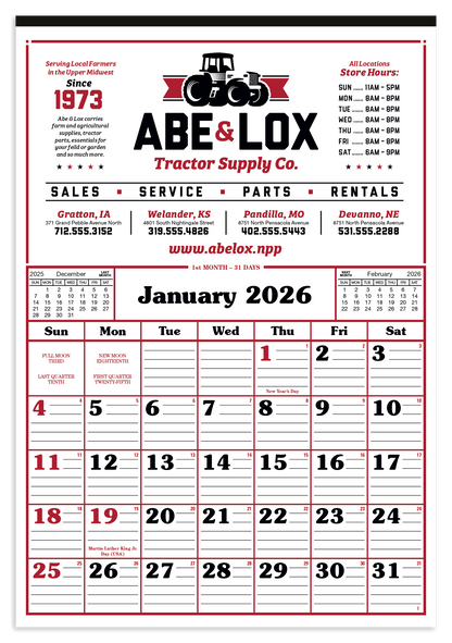 Skinner  Kennedy Commercial 12Sheet Calendar-25-E