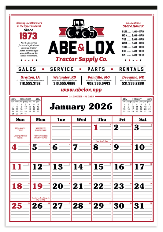 Skinner  Kennedy Commercial 12Sheet Calendar-25-E