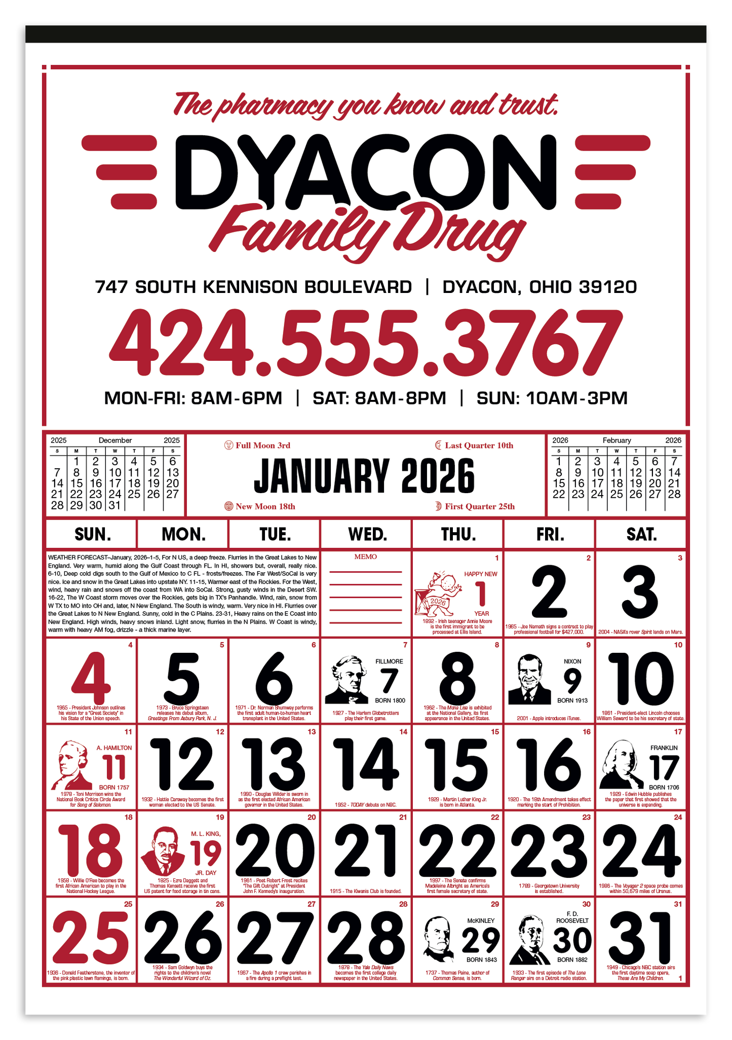 Skinner  Kennedy Commercial 12Sheet Calendar-26-E