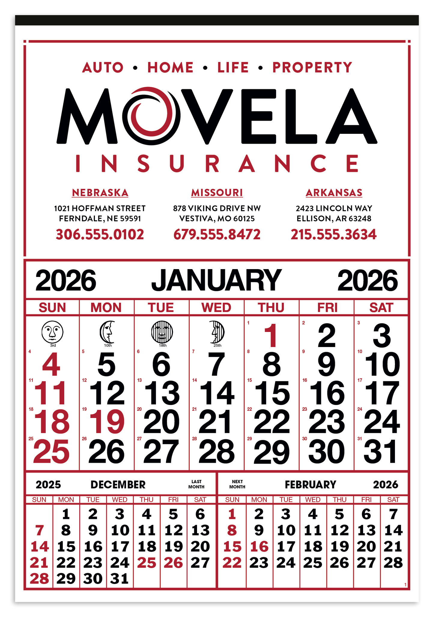 Skinner  Kennedy Commercial 12Sheet Calendar-44-E