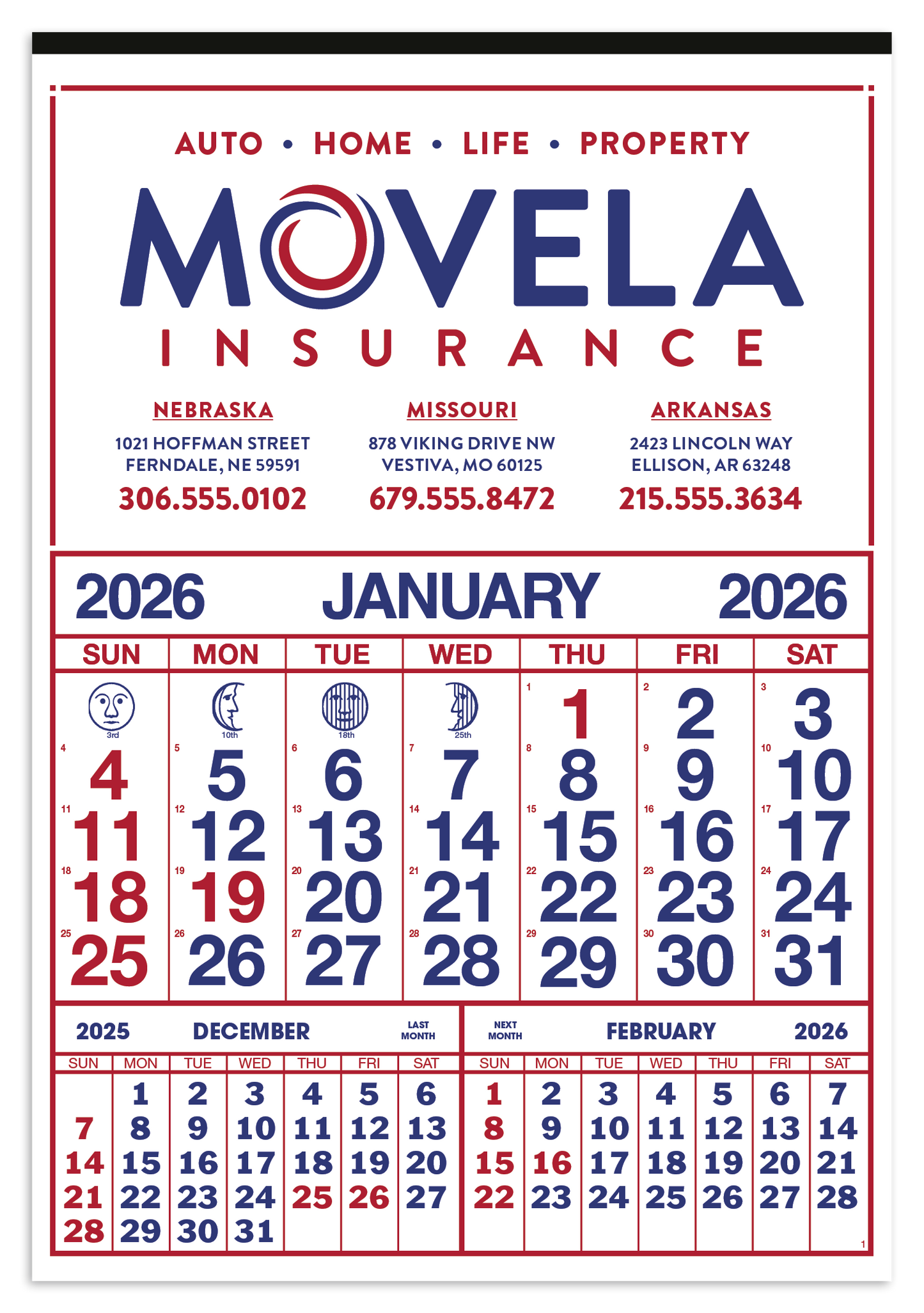 Skinner  Kennedy Commercial 12Sheet Calendar-44-E