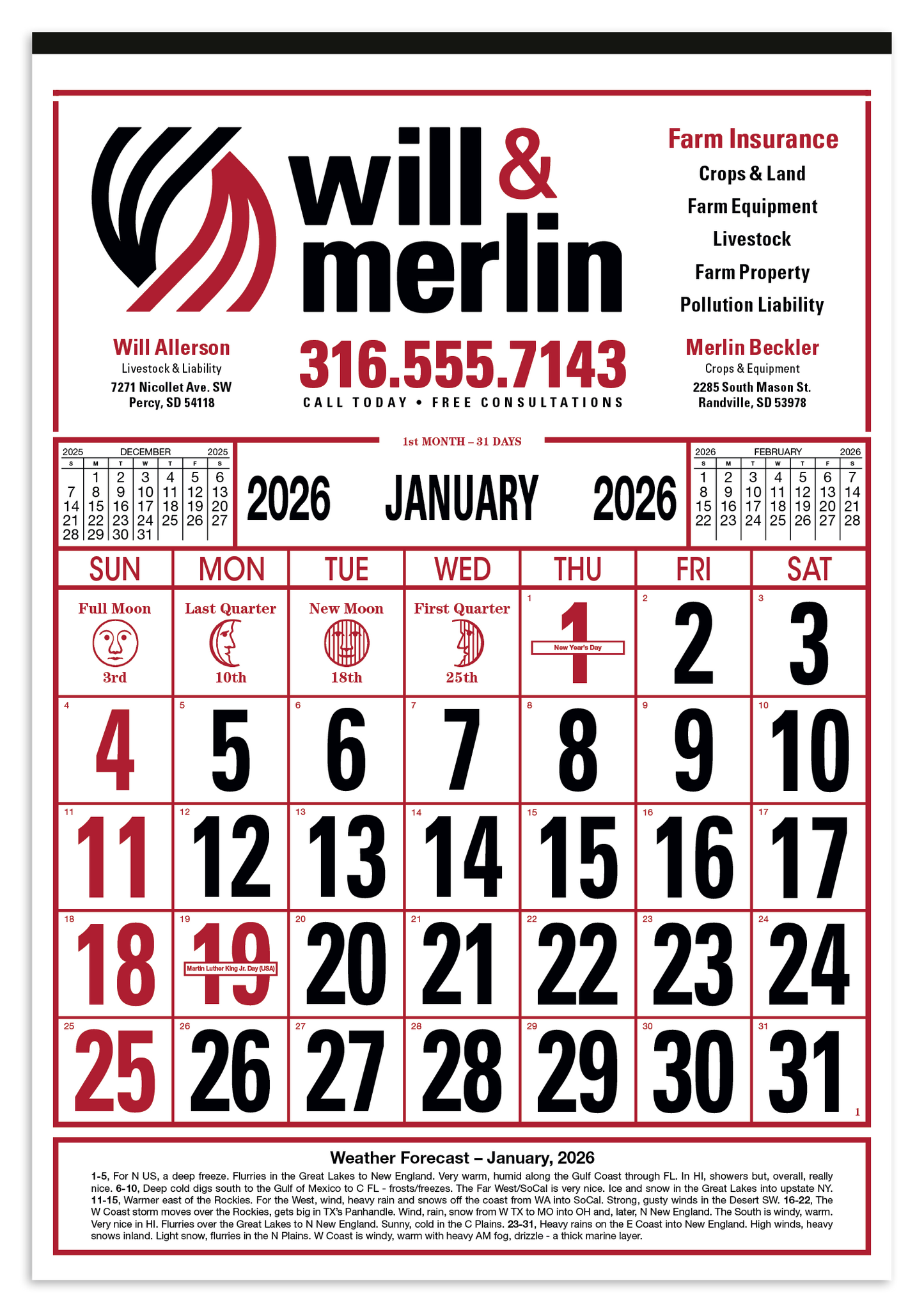 Skinner  Kennedy Commercial 12Sheet Calendar-65-E