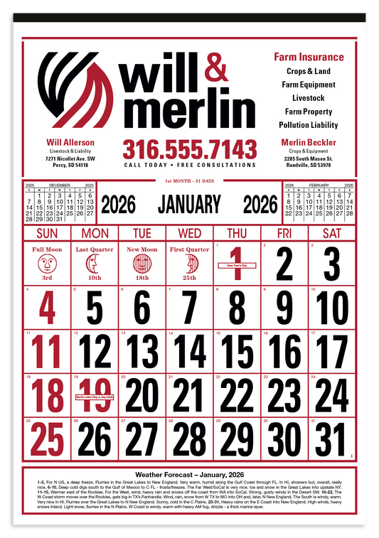 Skinner  Kennedy Commercial 12Sheet Calendar-65-E