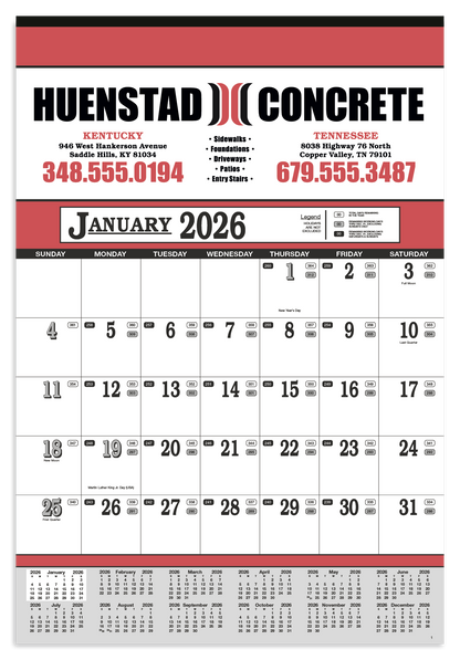 Skinner  Kennedy Contractors 13Sheet Calendar-75-E