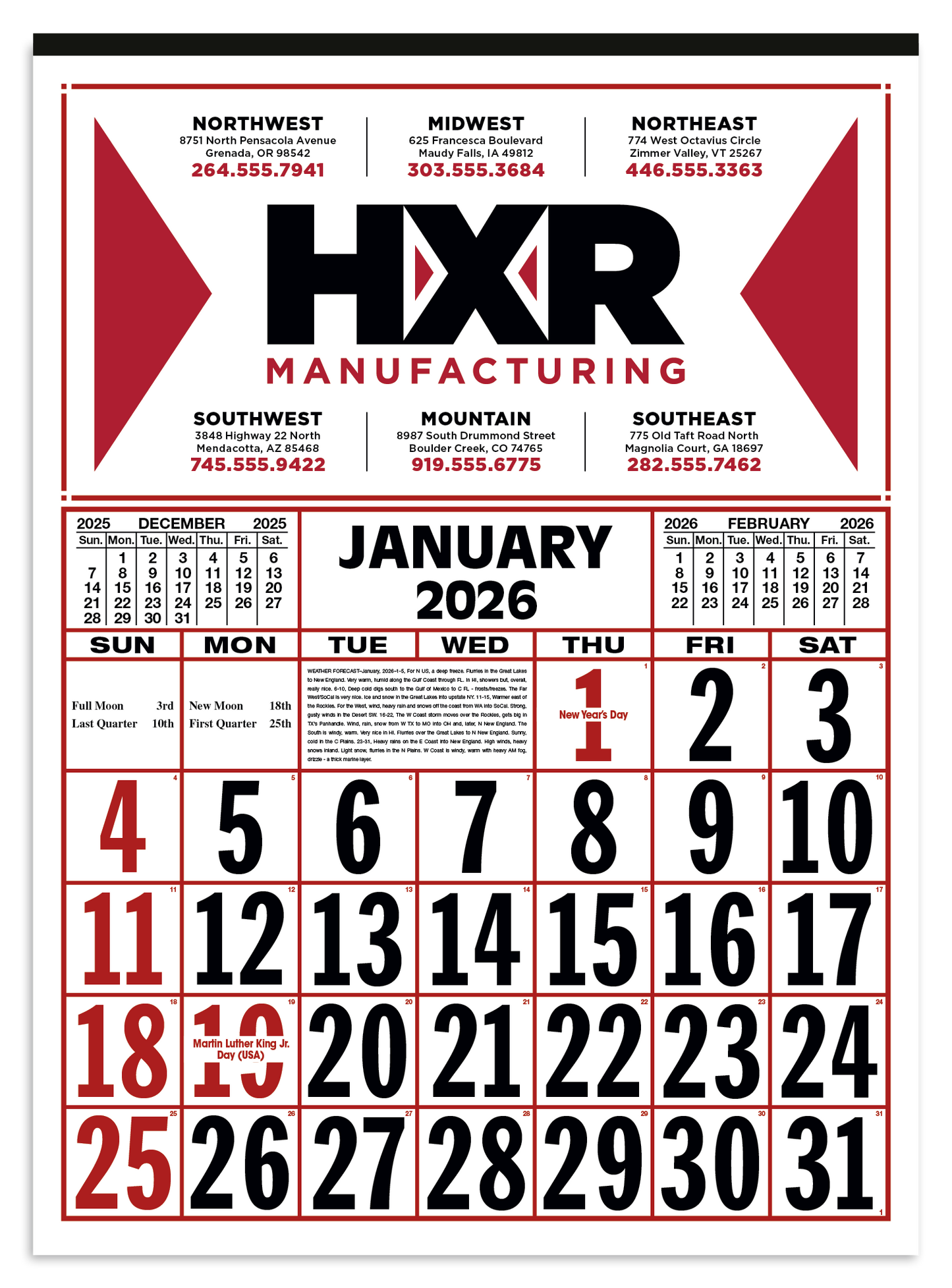 Skinner  Kennedy Commercial 12Sheet Calendar-80-E