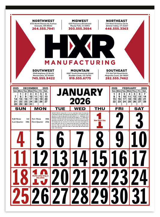 Skinner  Kennedy Commercial 12Sheet Calendar-80-E