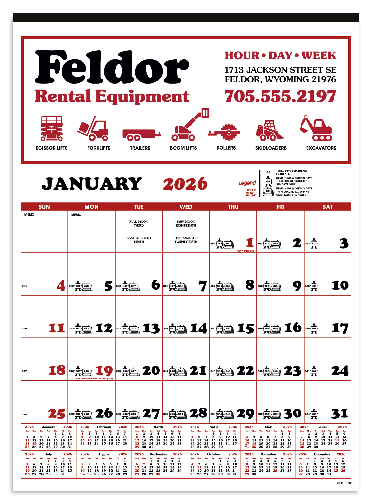 Skinner  Kennedy Contractors 12Sheet Calendar-83-E