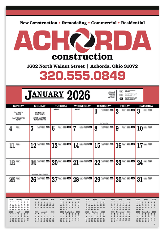 Skinner  Kennedy Contractors 12Sheet Calendar-84-E