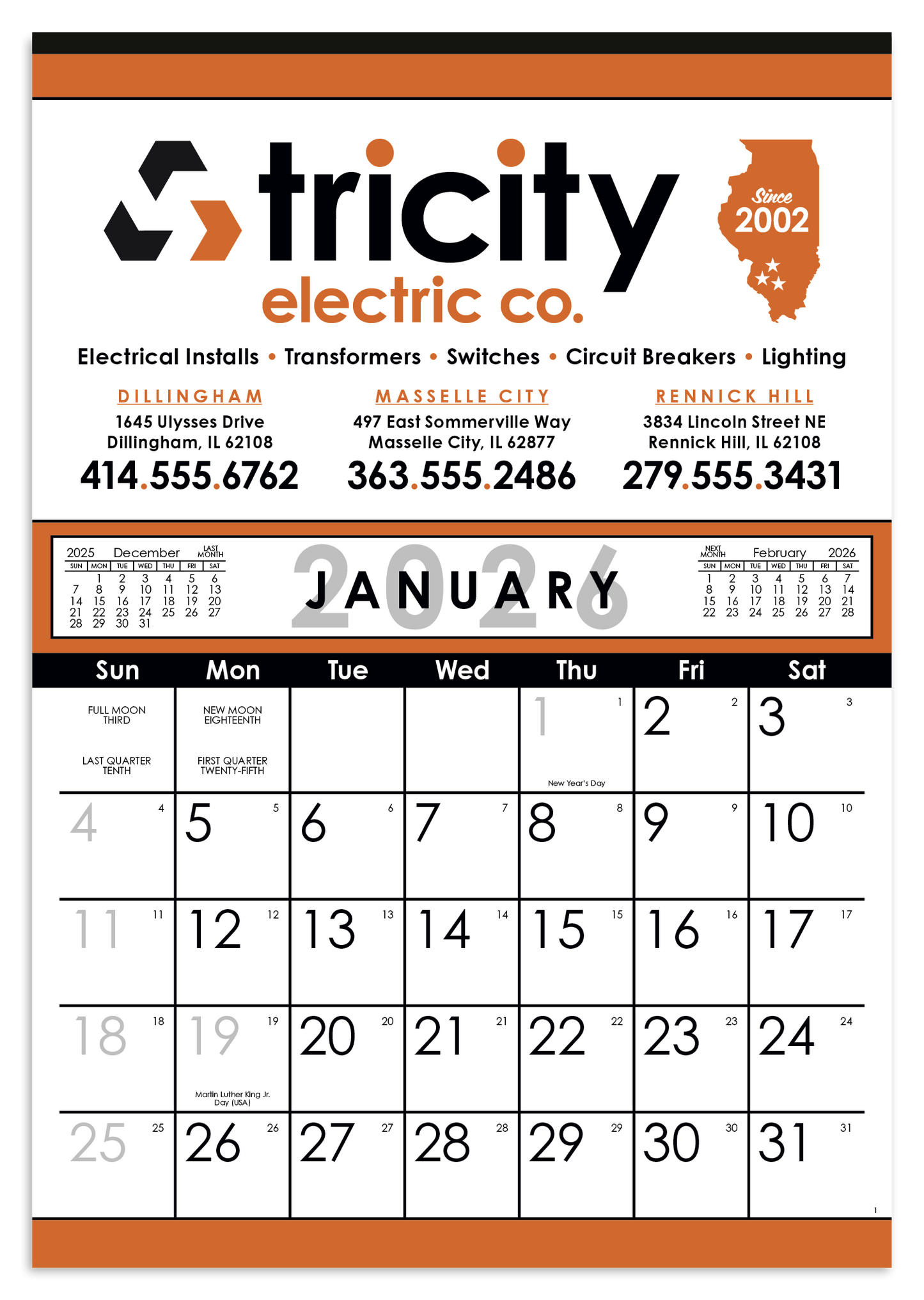 Skinner  Kennedy Commercial 12Sheet Calendar-87-E