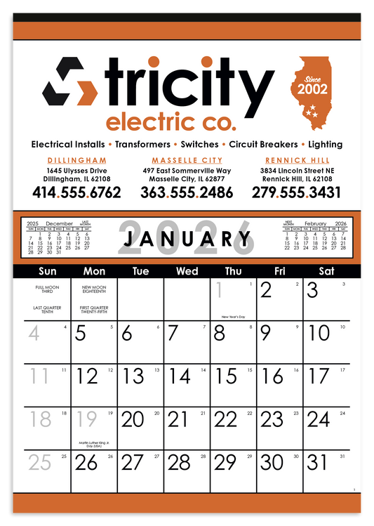 Skinner  Kennedy Commercial 12Sheet Calendar-87-E