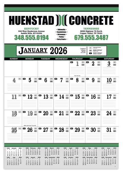 Skinner  Kennedy Contractors 13Sheet Calendar-89-E