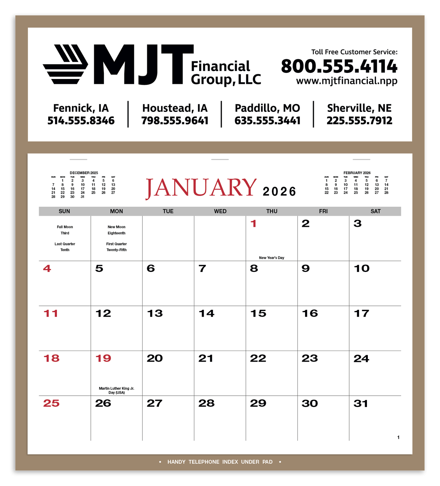 Skinner  Kennedy Memo Calendar-235-E
