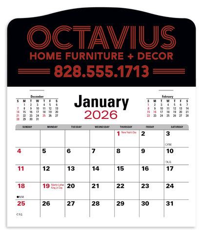 Triumph Calendars PressNStick Jumbo Header with 3Month Calendar-V8860