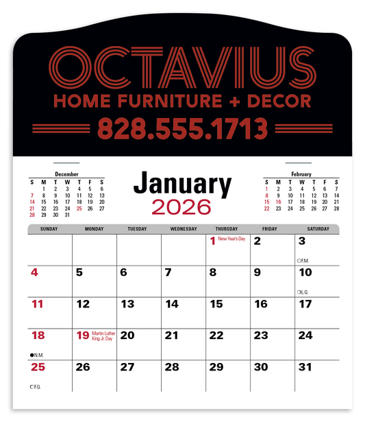 Triumph Calendars PressNStick Jumbo Header with 3Month Calendar-V8860