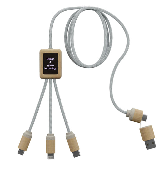 SCX Innovative Design 5in1 Bamboo Charging Cable 2A-32530