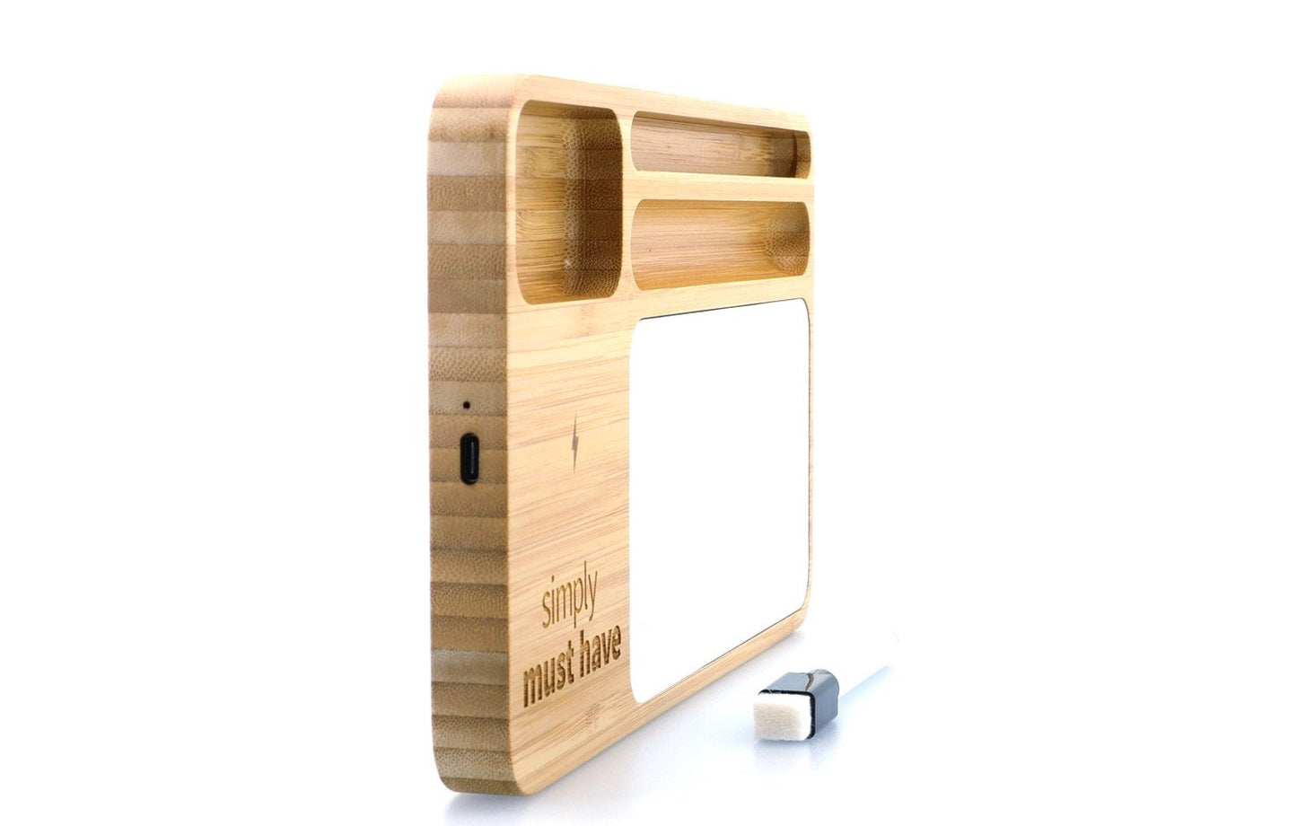 Bamboo 10W Wireless Charging Base with Dry Erase Board-32504