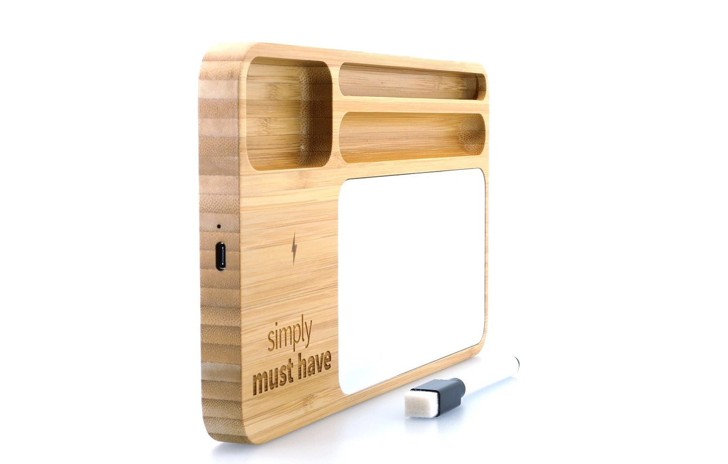 Bamboo 10W Wireless Charging Base with Dry Erase Board-32504
