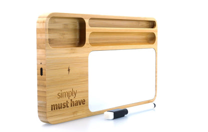 Bamboo 10W Wireless Charging Base with Dry Erase Board-32504