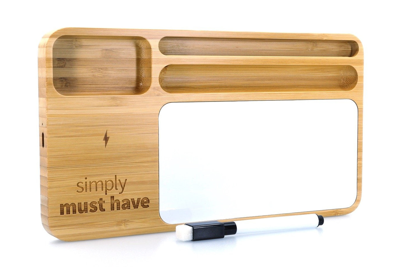 Bamboo 10W Wireless Charging Base with Dry Erase Board-32504