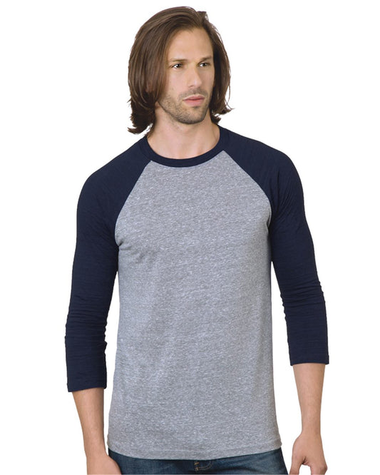 Bayside Triblend Three-Quarter Sleeve Raglan T-Shirt - 9525