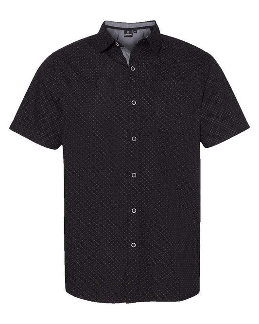 Burnside Peached Printed Poplin Short Sleeve Shirt - 9290