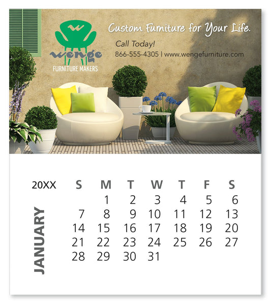 Good Value Business Card Magnet with 12Sheet Calendar-MGBCCL