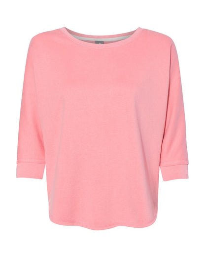 J. America Women's Lounge Fleece Dolman Crewneck Sweatshirt - 8685