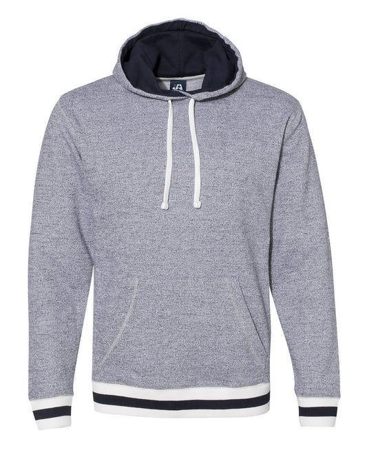 J. America Peppered Fleece Lapover Hooded Sweatshirt - 8701
